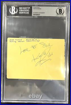 The Rolling Stones Keith Richards Signed Autographed 1964 Album Page Beckett Coa