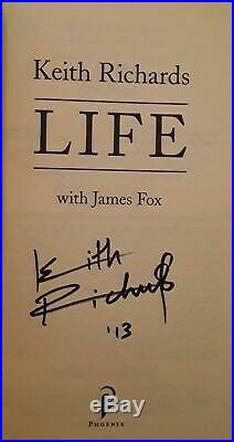The Rolling Stones Keith Richards Signed Autographed Book Life