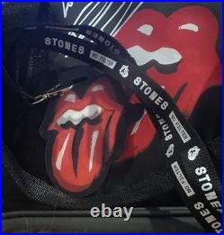 The Rolling Stones MICK JAGGER + KEITH RICHARDS + RONNIE WOOD Signed Bag COA