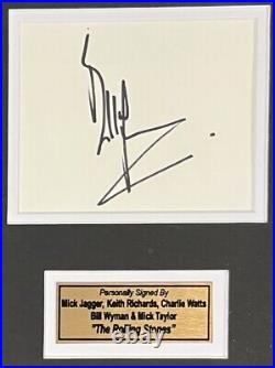 The Rolling Stones MICK JAGGER +RICHARDS +WATTS +WYMAN +TAYLOR Signed FRAMED COA