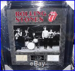The Rolling Stones Mick Brian Keith Bill Charlie Signed Montage Aftal