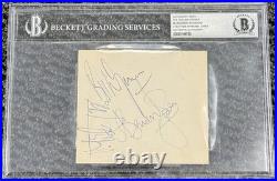 The Rolling Stones Mick Jagger Brian Jones Bill Wyman Signed Album Page Beckett