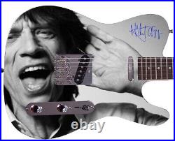 The Rolling Stones Mick Jagger Facsimile Signed Graphics Photo Guitar