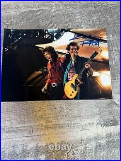 The Rolling Stones Mick Jagger Keith Richard's Signed 6x8 Photo Dual COAs