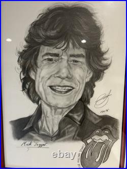 The Rolling Stones Mick Jagger Original Artwork 1 of 1 Hand Drawn Signed The Rolling Stones Mick Jagger Original Artwork 1 of 1 Hand Drawn Signed