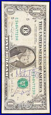 The Rolling Stones Mick Jagger Signed Autographed $1 Dollar Bill Jsa Coa