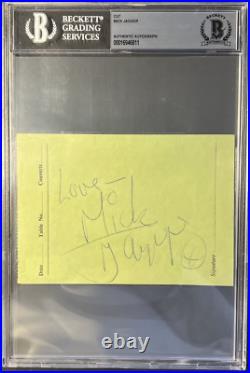 The Rolling Stones Mick Jagger Vintage Signed Autographed Page Beckett Coa