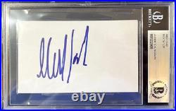 The Rolling Stones Mick Taylor Signed Autographed Index Card Beckett Slabbed Coa