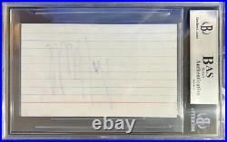 The Rolling Stones Mick Taylor Signed Autographed Index Card Beckett Slabbed Coa