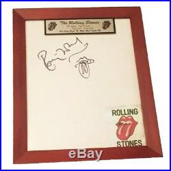 The Rolling Stones Ronnie Wood Hand Signed Autographed 8x10 Sketch Framed W Coa