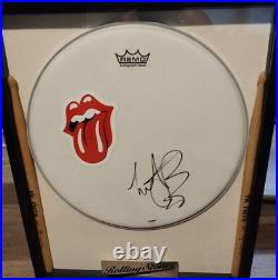 The Rolling Stones Signed Charlie Watts Drumhead Drum Sticks Framed Psa/dna Coa The Rolling Stones Signed Charlie Watts Drumhead Drum Sticks Framed Psa/dna Coa