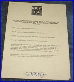 The Rolling Stones Signed Charlie Watts From One Charlie Box Set Charlie Parker