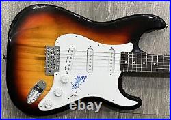 The Rolling Stones Signed Guitar Keith Richards Autographed Guitar Strat Proof 2