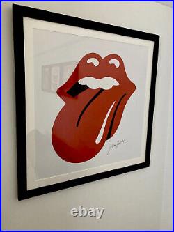 The Rolling Stones-Tongue Licks Signed Print, Framed