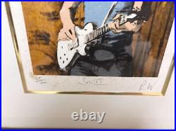 Valuables! Rolling Stones Ronnie Wood Lithograph Autograph & Serial Number JAPAN