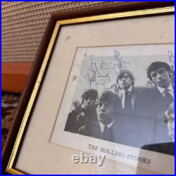 Vintage 1960s The Rolling Stones Full Band Signed Autograph Picture Brian Jones