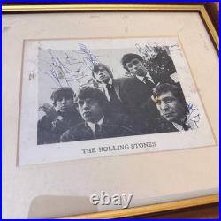 Vintage 1960s The Rolling Stones Full Band Signed Autograph Picture Brian Jones