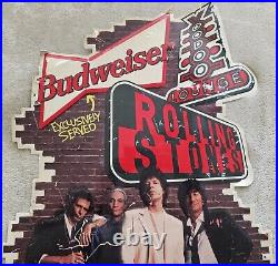 Vintage 1994 Budweiser Rolling Stones Voodoo Lounge Metal Sign Ships Out Fast