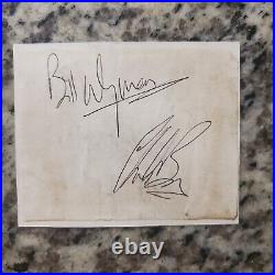 Vintage Charlie Watts & Bill Wyman Autographs Circa 1964 Rolling Stones