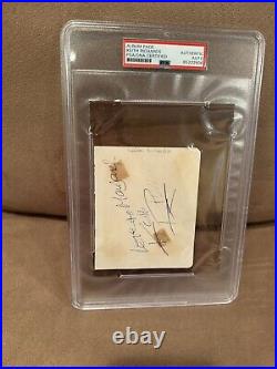 Vintage Keith Richards Rolling Stones Signed Cut PSA SLABBED