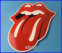 Vintage Rolling Stone Sign Drums Guitar Band Concert Lips Sign Gas Pump Sign