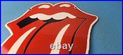 Vintage Rolling Stone Sign Drums Guitar Band Concert Lips Sign Gas Pump Sign