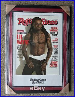 Young Money LIL WAYNE Signed Autographed FRAMED Rolling Stone Poster JSA! WEEZY
